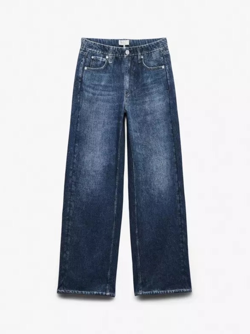 rag & bone Miramar Wide Leg Sweatpant Jeans Petra Blue Cotton Terry Small - Picture 6 of 16